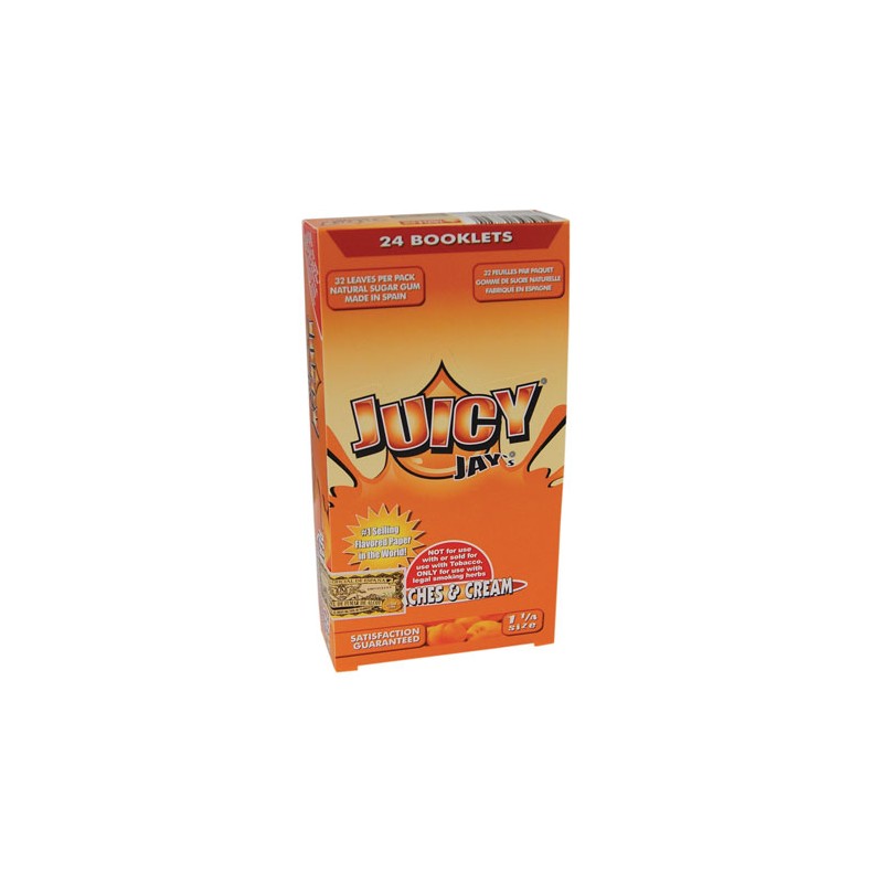 Juicy Jays Rolling Papers 1¼ 1/4 Peaches Cream Display