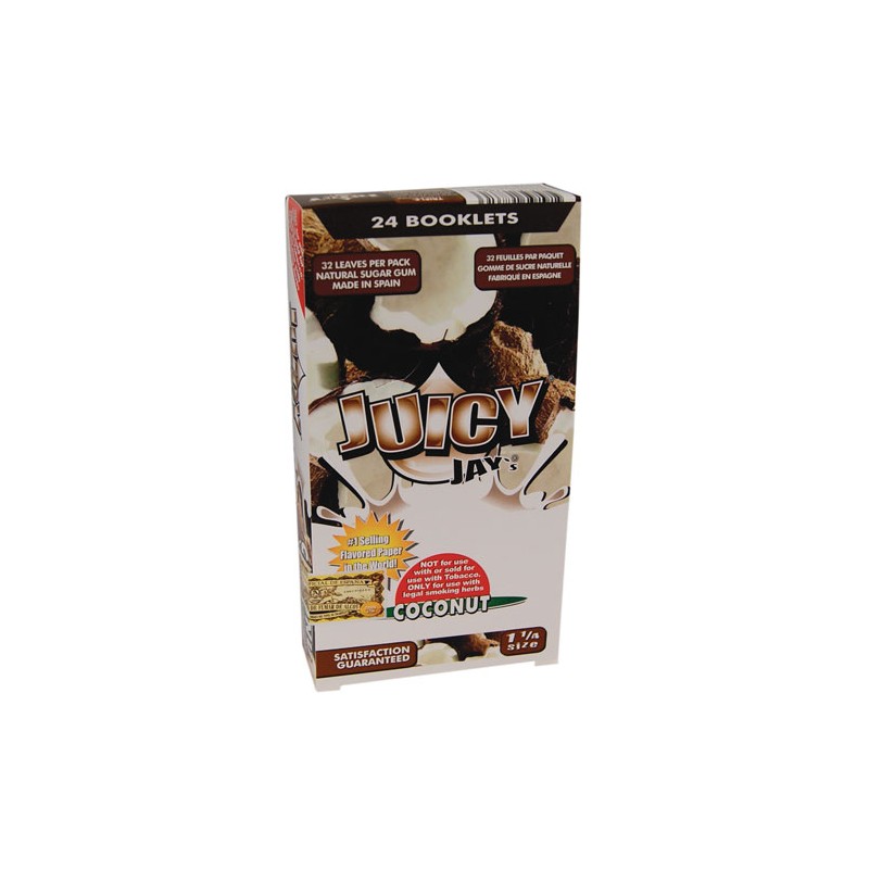 Juicy Jays Rolling Papers 1¼ 1/4 Coconut Display