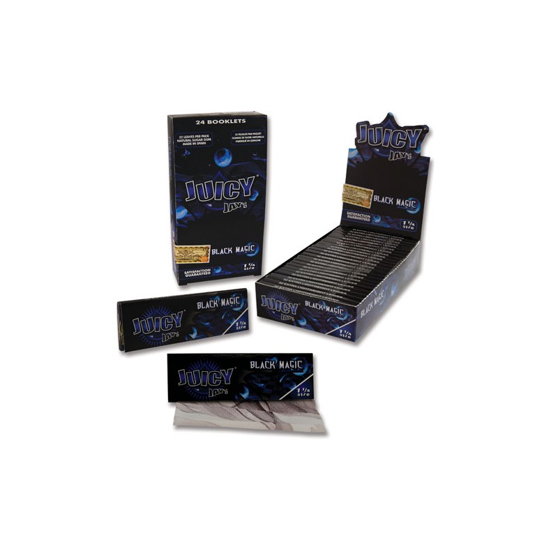 Juicy Jays Rolling Papers 1¼ 1/4 Black Magic Display