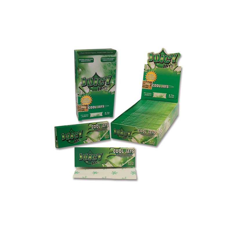 Juicy Jays Rolling Papers 1¼ 1/4 Cool Jays Menthol Display