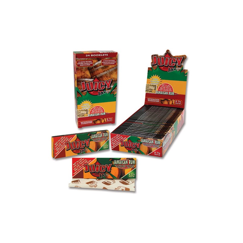 Juicy Jays Rolling Papers 1¼ 1/4 Jamaican Rum Display
