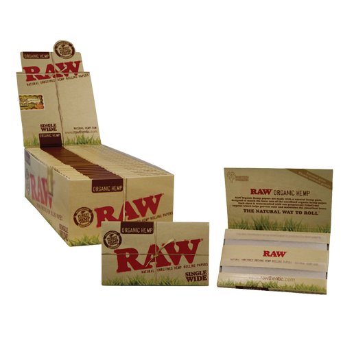 RAW Rolling Papers Organic Single Wide Double Window Display