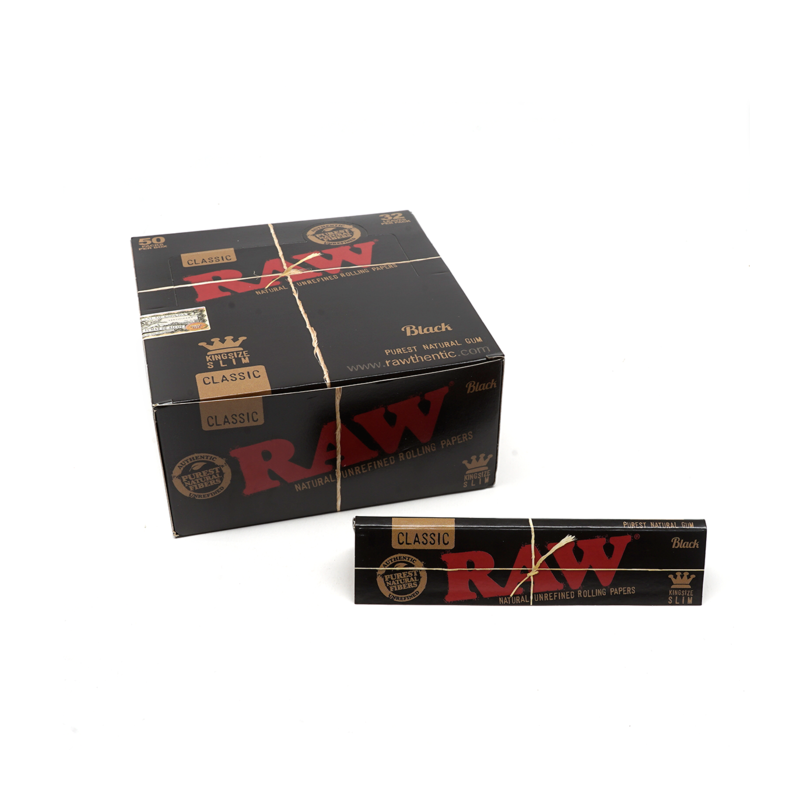 RAW Rolling Papers Classic Black King Size Slim Display