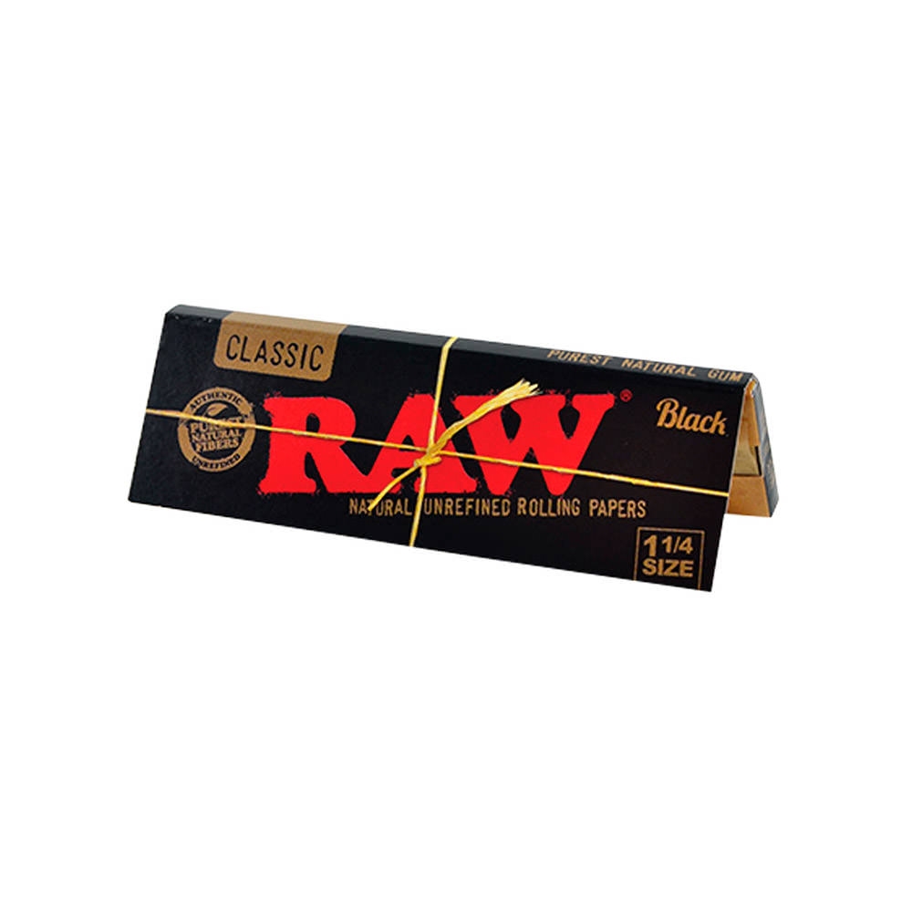 RAW Rolling Papers Classic Black 1¼ 1/4 Display