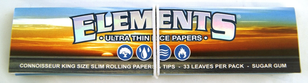 Elements Rolling Papers Blue Original King Size Slim Connoisseur Display