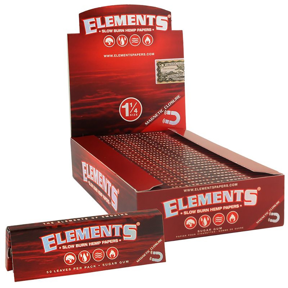 Elements Rolling Papers Red 1¼ 1|4 Display