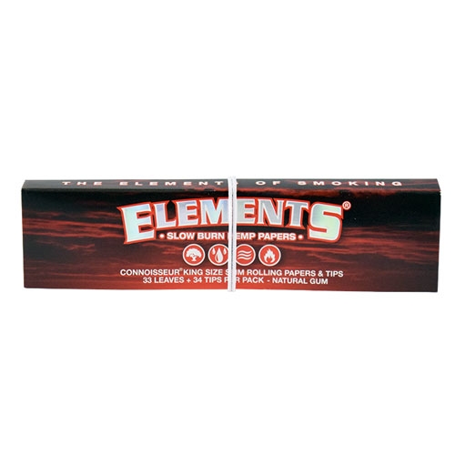 Elements Rolling Papers Red King Size Slim Connoisseur Display