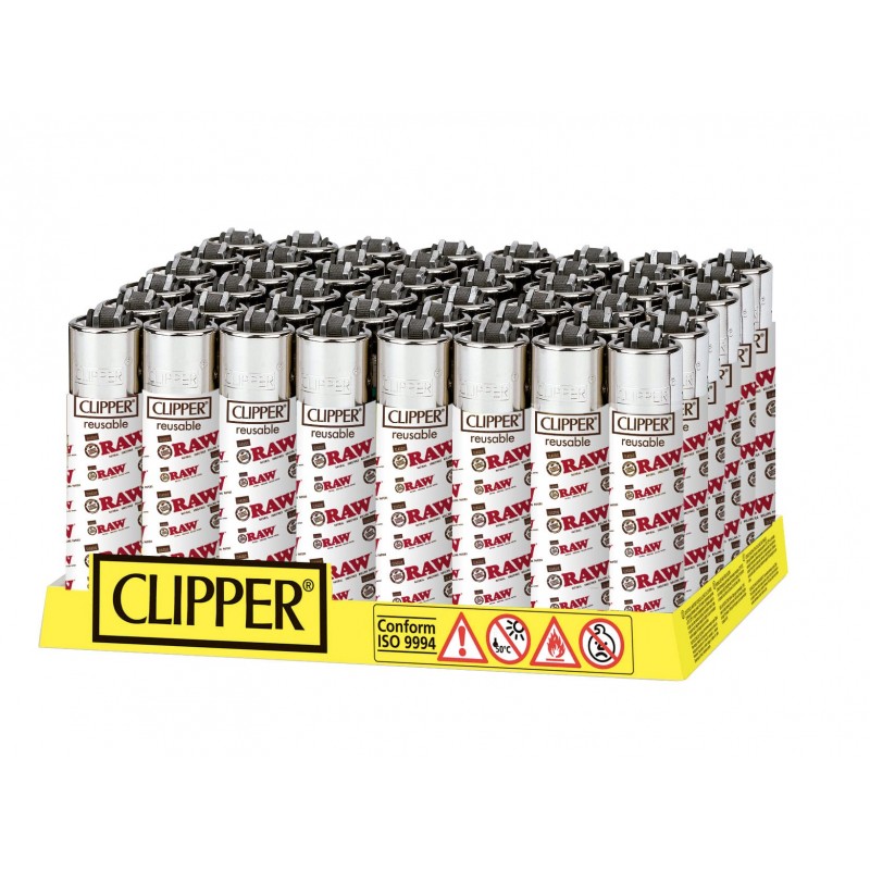 RAW Lighter Clipper Mini Logo White Display