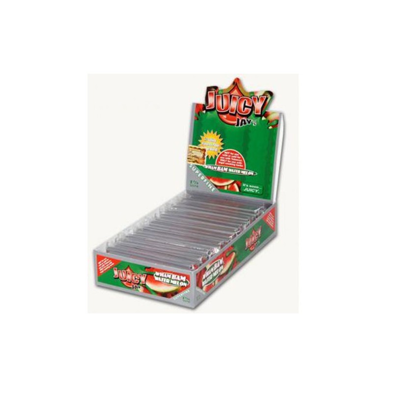 Juicy Jays Rolling Papers Super Fine 1¼ 1/4 Wham Bam Watermelon Display