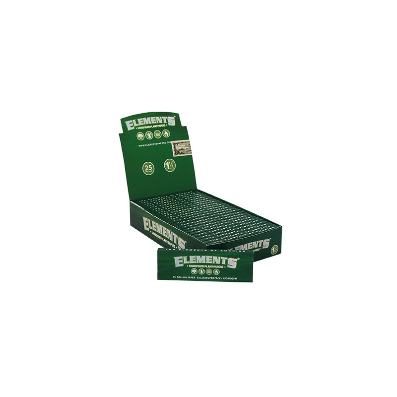 Elements Rolling Papers Green 1¼ 1|4 Display