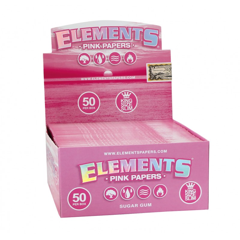 Elements Rolling Papers Pink King Size Slim Display