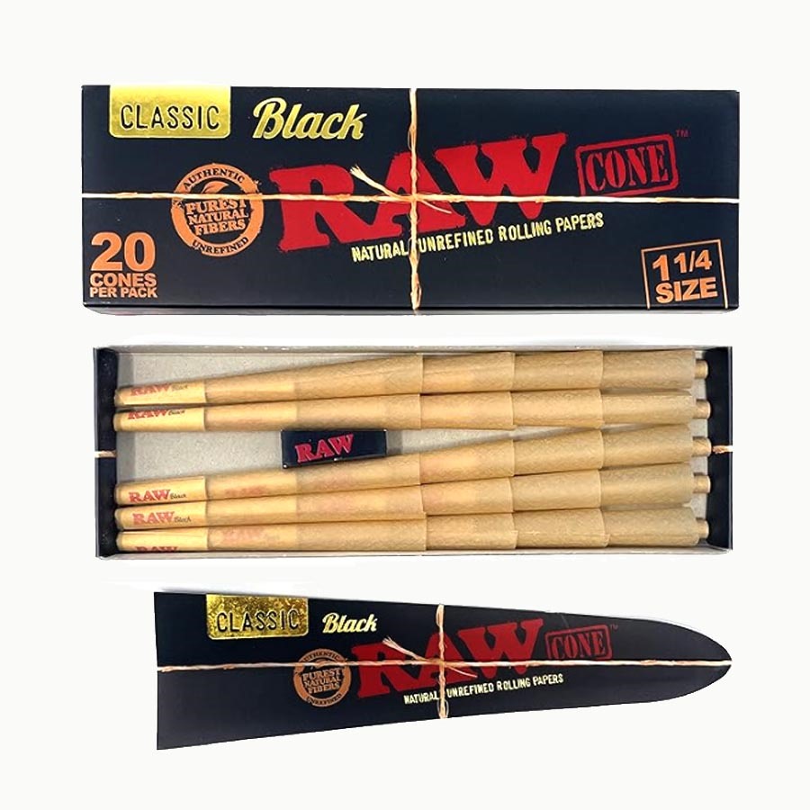 Raw Black Cone 20PK- 1/4