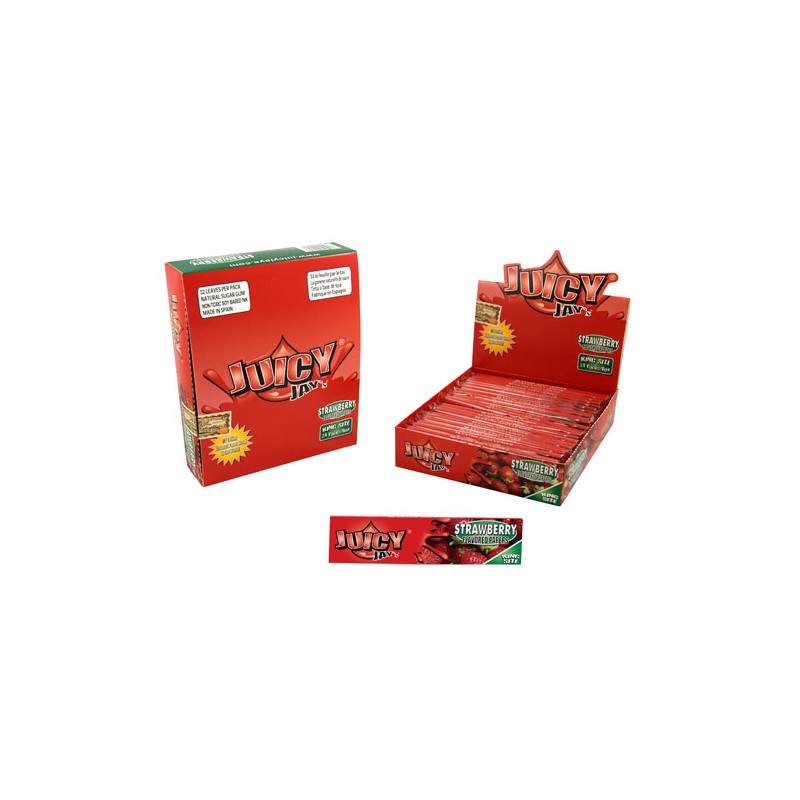 Juicy Jays Rolling Papers King Size Slim Strawberry Display