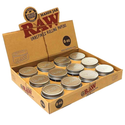 [RAW14496D] RAW Jar Mason 6oz 177ml 12 Unds/ Display