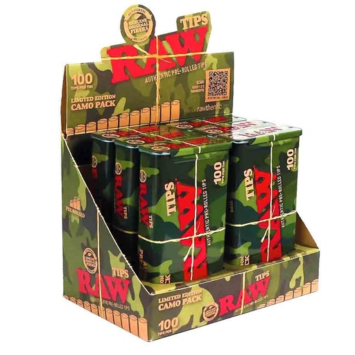 [RAW14654D] Raw Filtros Prerolled Caja Metal Camuflaje (6 Unid)