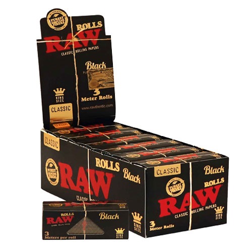 [RAW14542D] Raw Black Rolls KS Slim 3m 12/Display